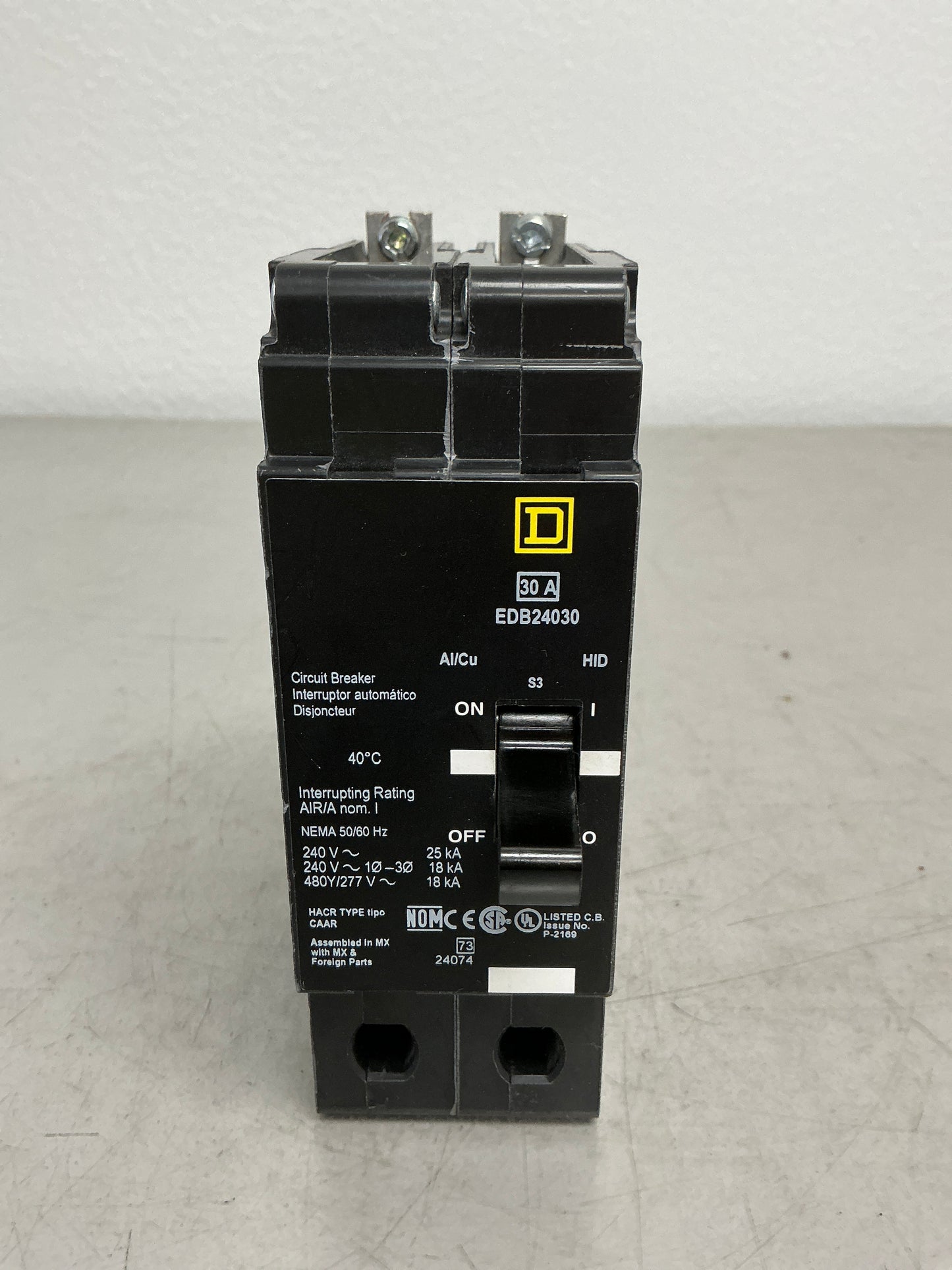 Used Square D EDB24030 2 Pole, 30 Amps, 480 Volts
