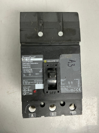 Used Square D QDA32125 3 Pole, 125 Amps