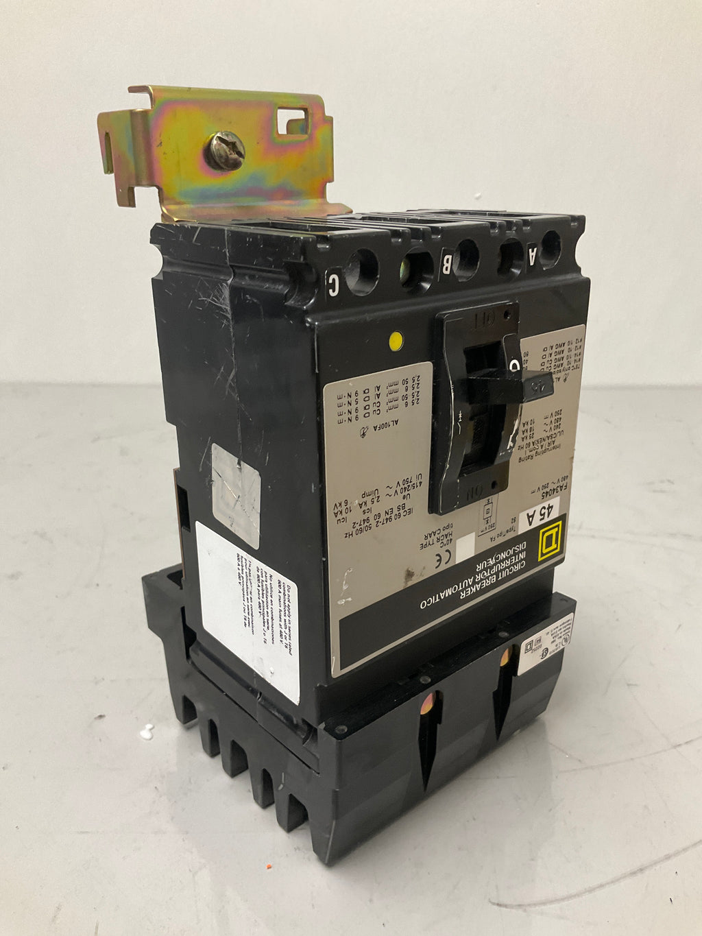 Used Square D FA34045 3 Pole, 46 Amps, 600 Volts Circuit Breaker