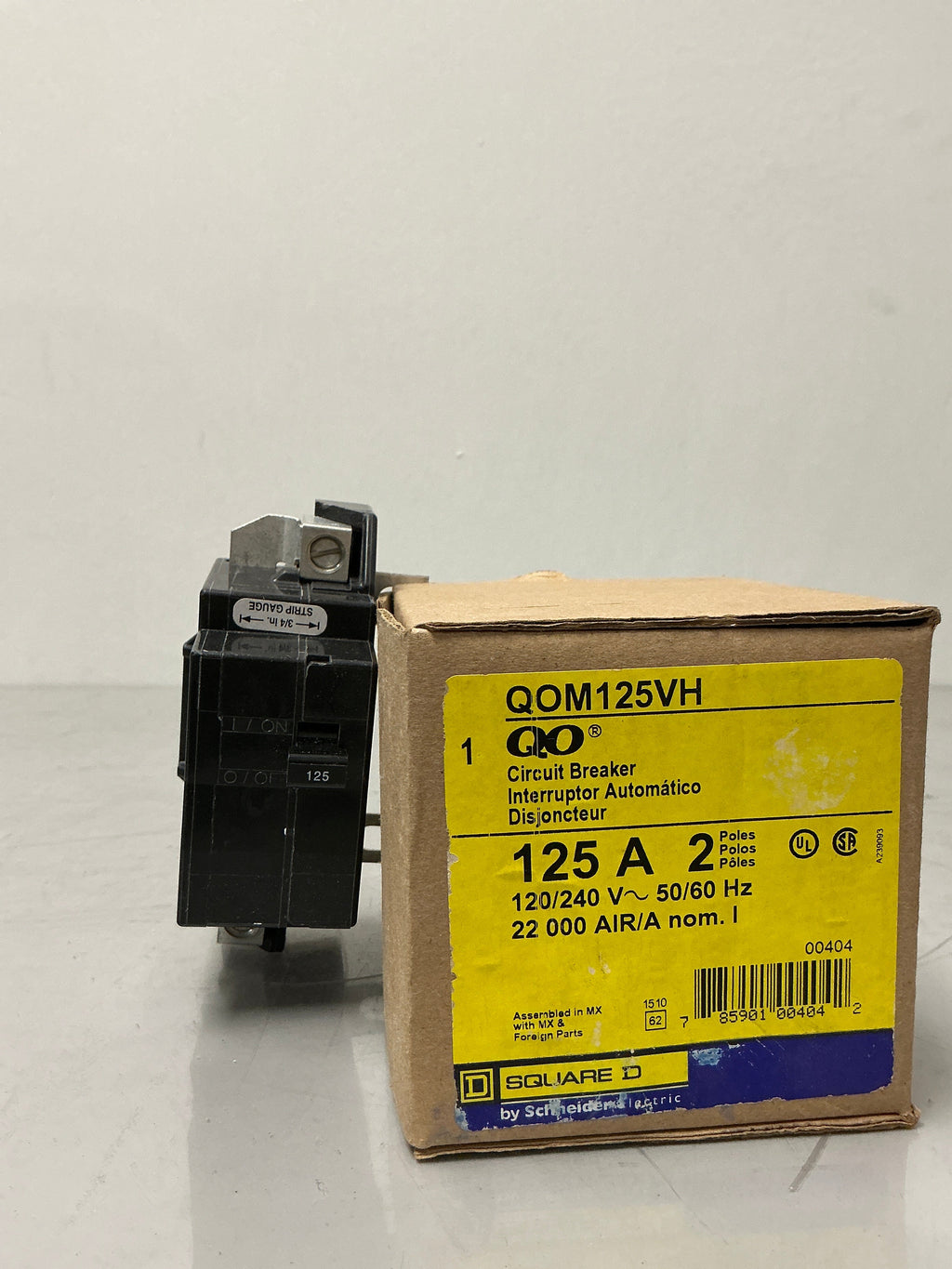 New Square D QOM125VH 2 Pole, 125 Amps, 240 Volts, Circuit Breaker