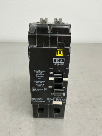 Used Square D EDB24050 2 Pole, 50 Amps, 480 Volts