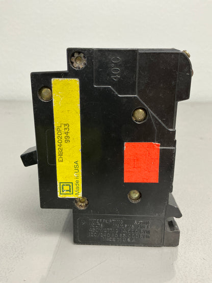 Used Square D EHB2402PL 20 Amps, 2 Pole, 277 Volts