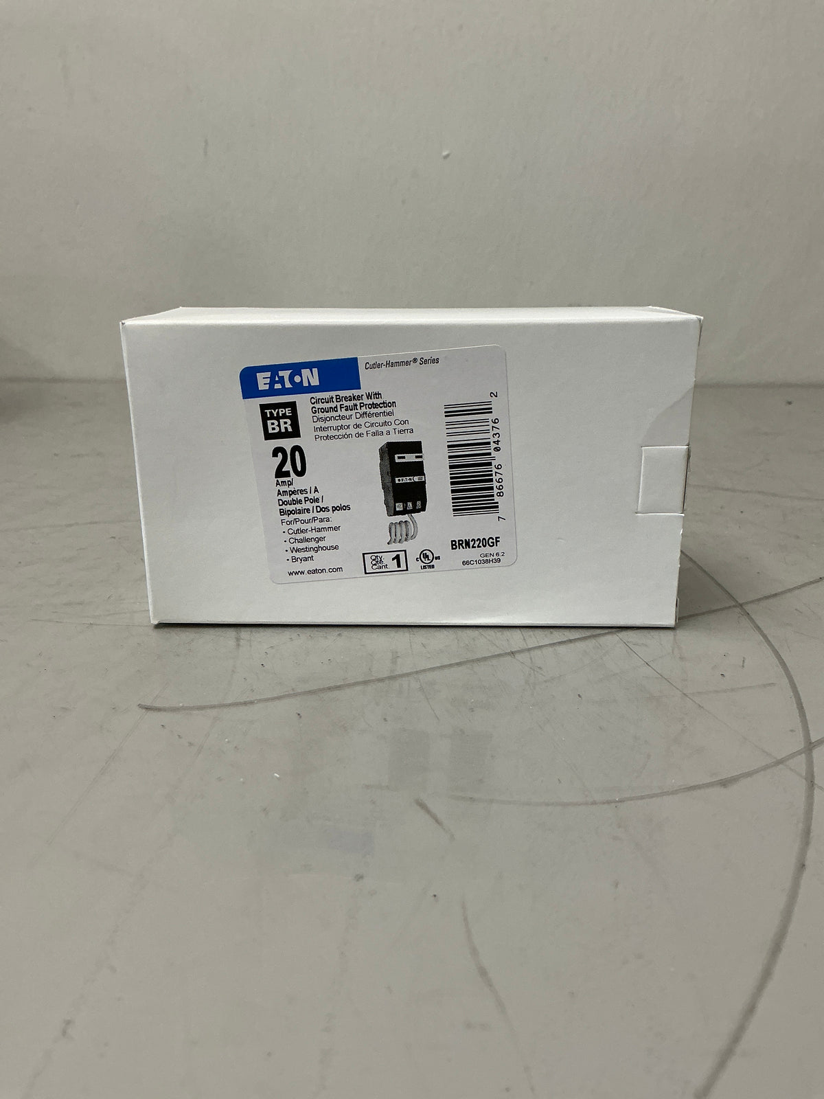 New Eaton BRN220GF 2 Pole, 20 Amps, 120/240 Volts Circuit Breaker