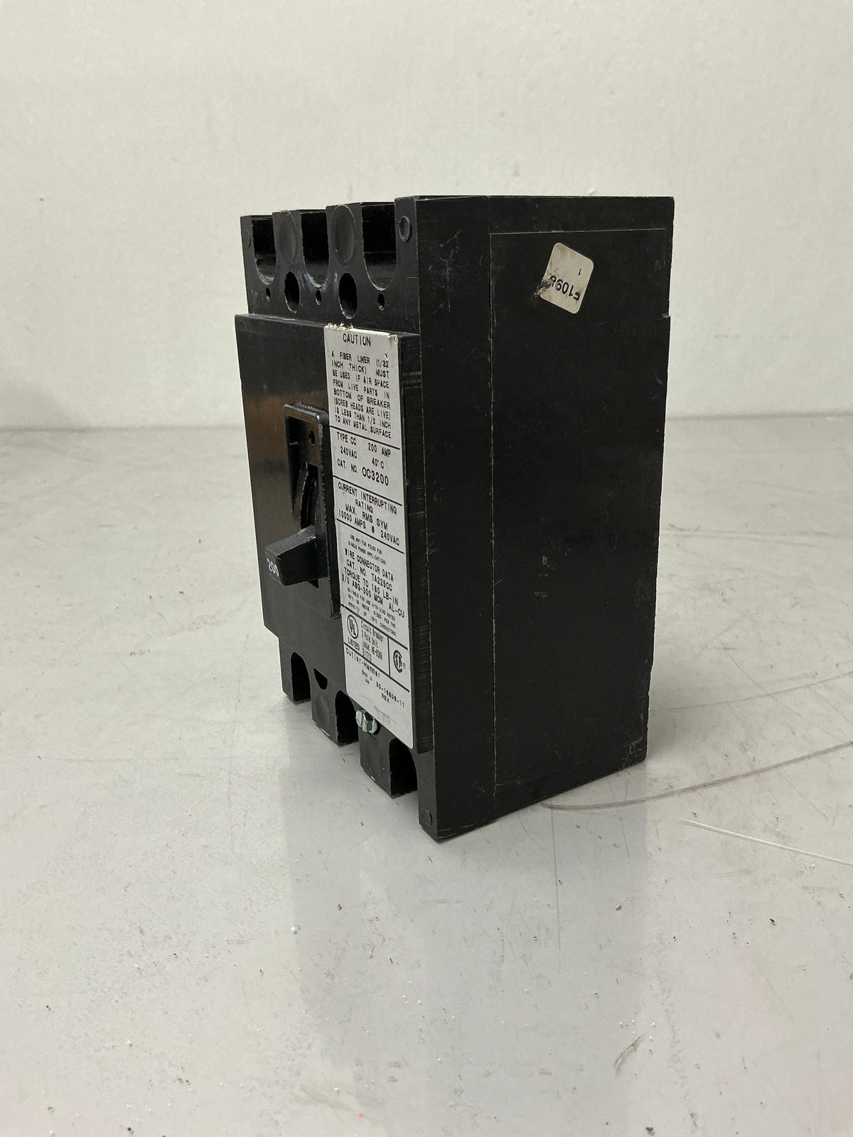 Used Cutler-Hammer CC3200 3 pole, 200 Amps, 240 Volts, Circuit Breaker