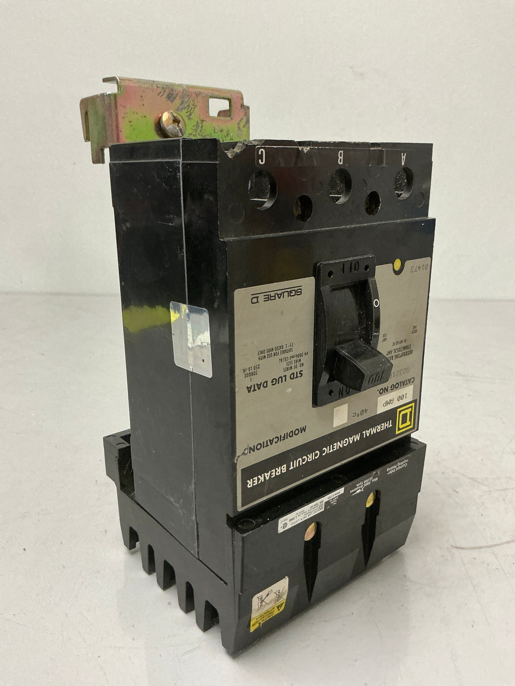 Used Square D Q232100 3 Pole, 100 Amps 240 Volts Circuit Breaker