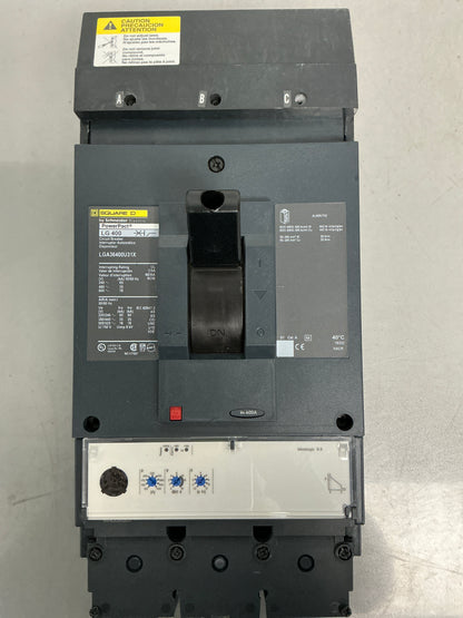 Used Square D LGA36400U31X 3 Pole, 400 Amps, 600 Volts
