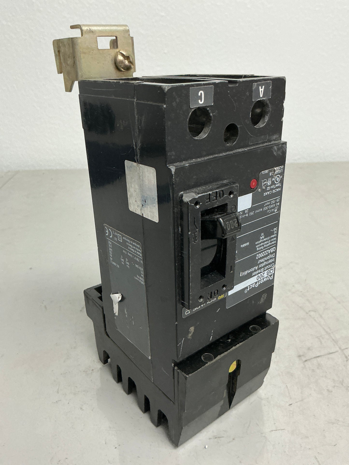 *CHIPPED* Used Square D QBA222002 2 Pole, 200 Amps, 240 Volt