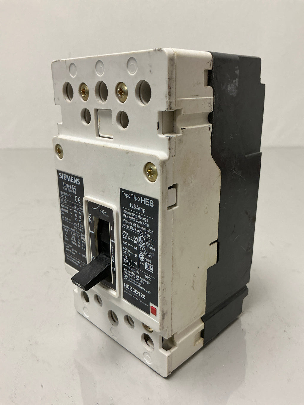 Used Siemens HEB3B125 3 Pole, 125 Amps, 600 Volts Circuit Breaker