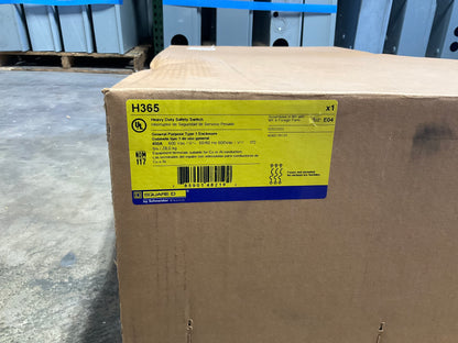 New Square D H365 Disconnect 400 Amp 600 Volt 3 Phase Indoor Fusbile