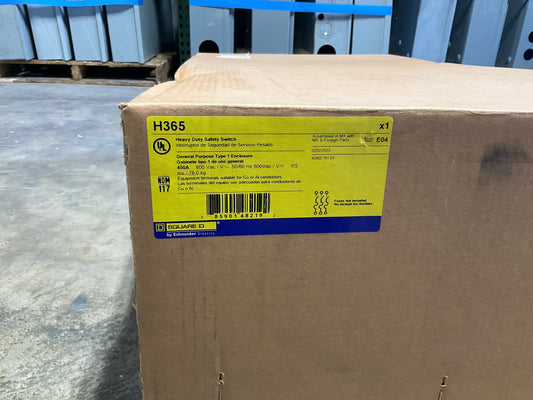 New Square D H365 Disconnect 400 Amp 600 Volt 3 Phase Indoor Fusbile