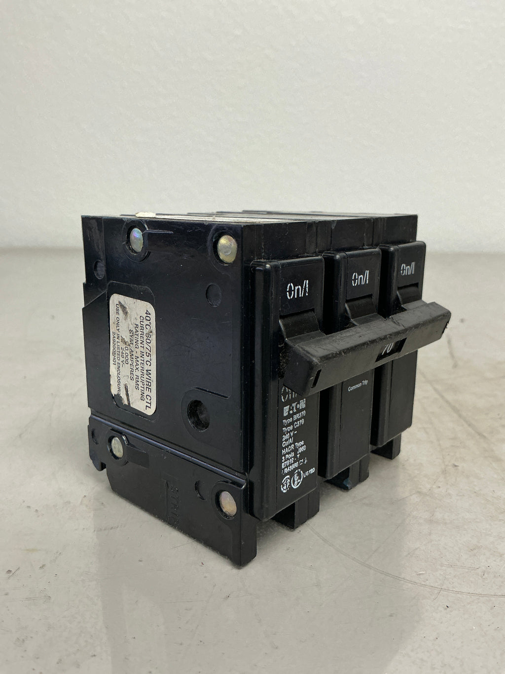 Used Eaton BR370 3 Pole, 70 Amps, 240 Volts