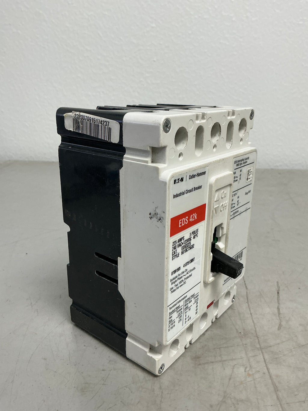 Used Eaton EDS3225 3 Pole, 225 Amps, 240 Volts