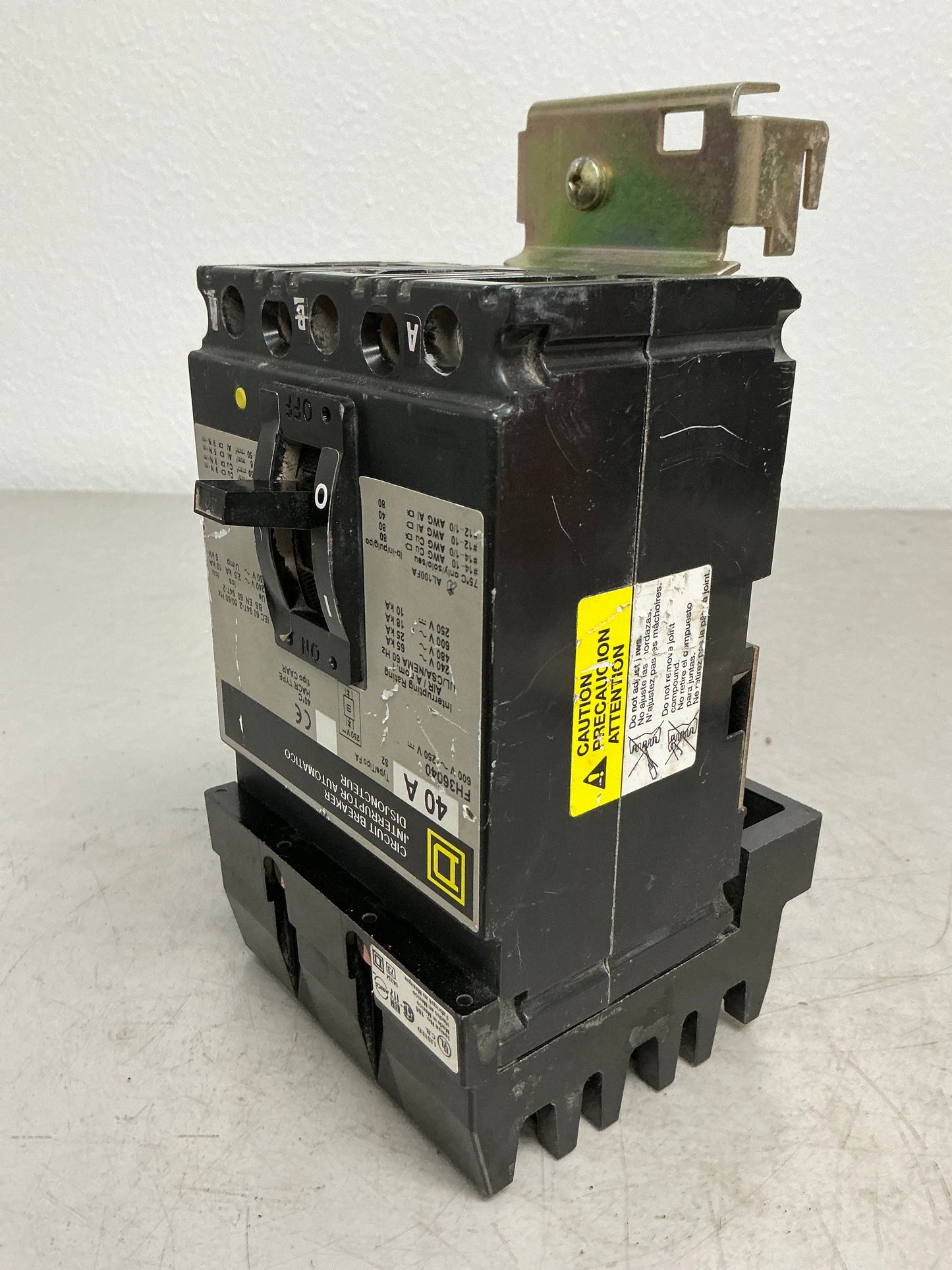 Used Square D FH36040 3 Pole, 40 Amps, 600 Volts