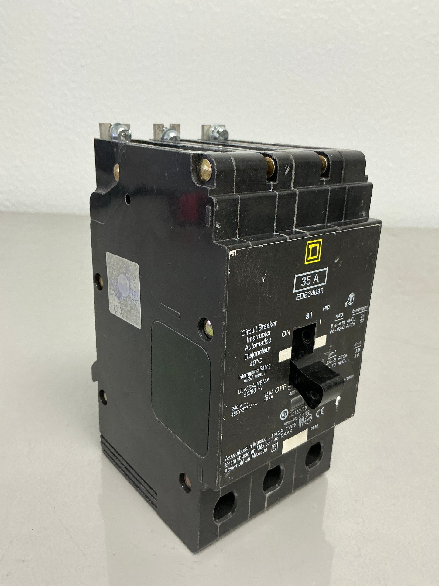 Used EDB34035 3 Pole, 35 Amps, 480/277 Volts