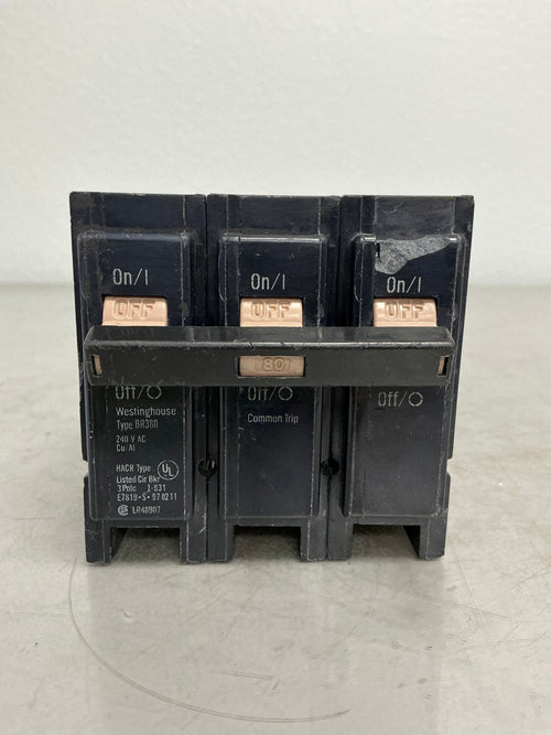 *CHIPPED* Used BR380 3 Pole, 80 Amps, 240 Volts
