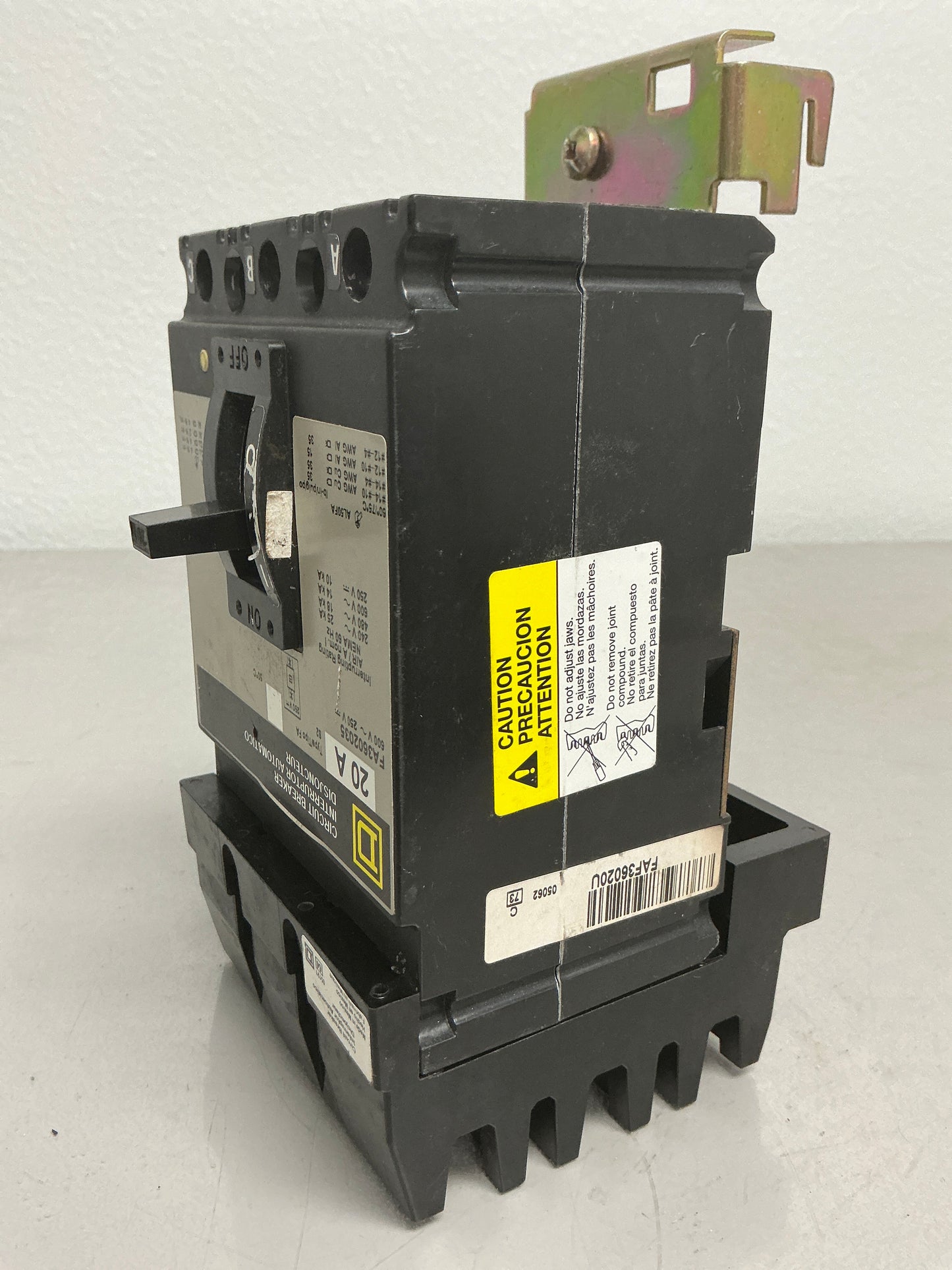 Used Square D FA3602035 3 Pole, 20 Amps