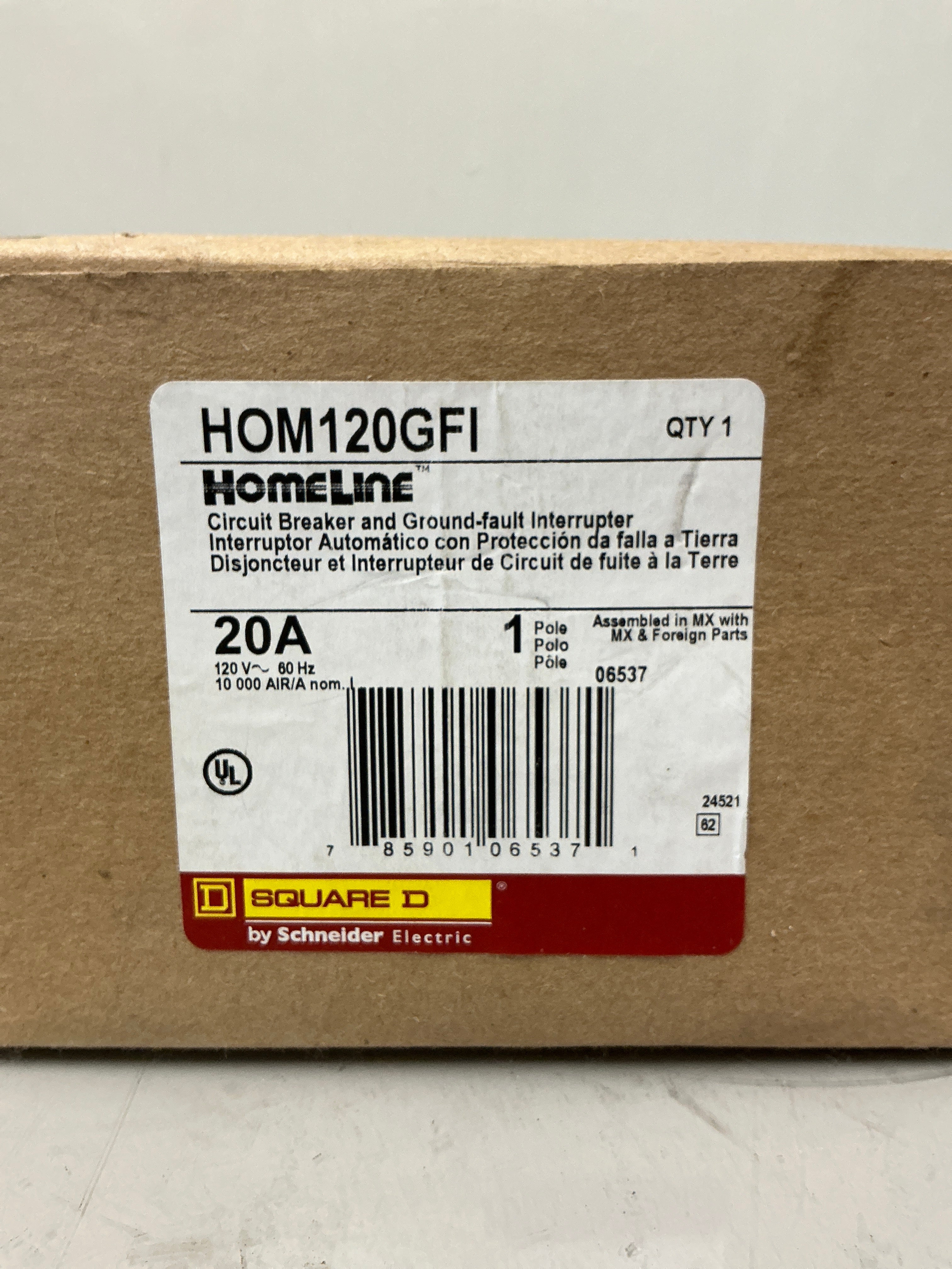 New Square D HOM120GFI 1 Pole, 20 Amps, 120 Volts Circuit Breaker