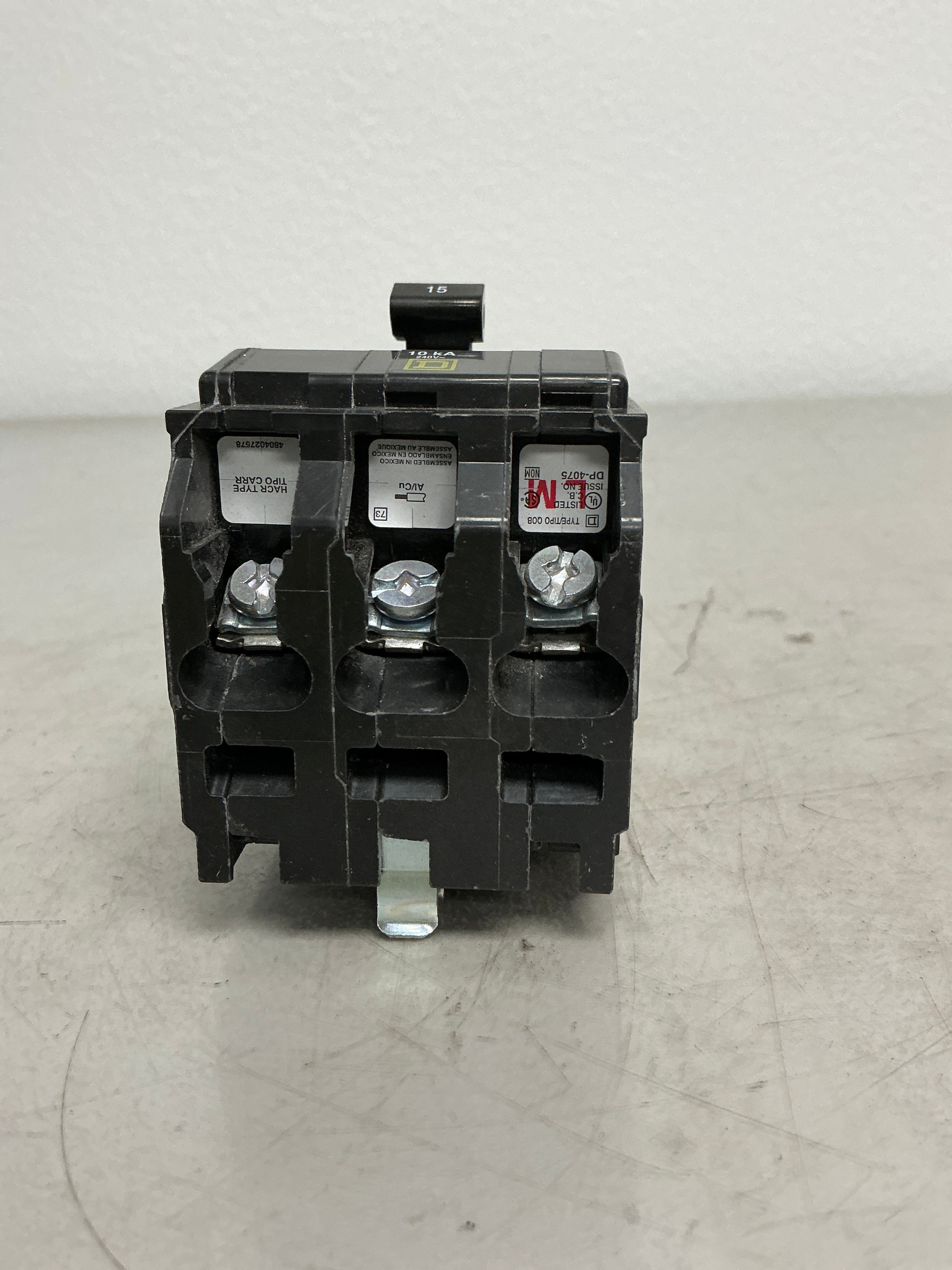 Used Square D QOB315 3 Pole, 15 Amps, 240 Volts