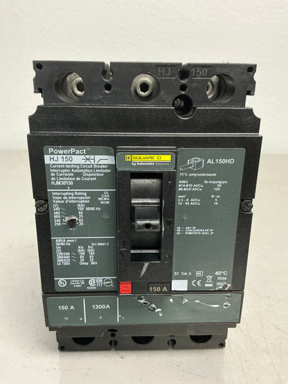 Used Square D HJM36150 3 Pole, 150 Amps, 480 Volts