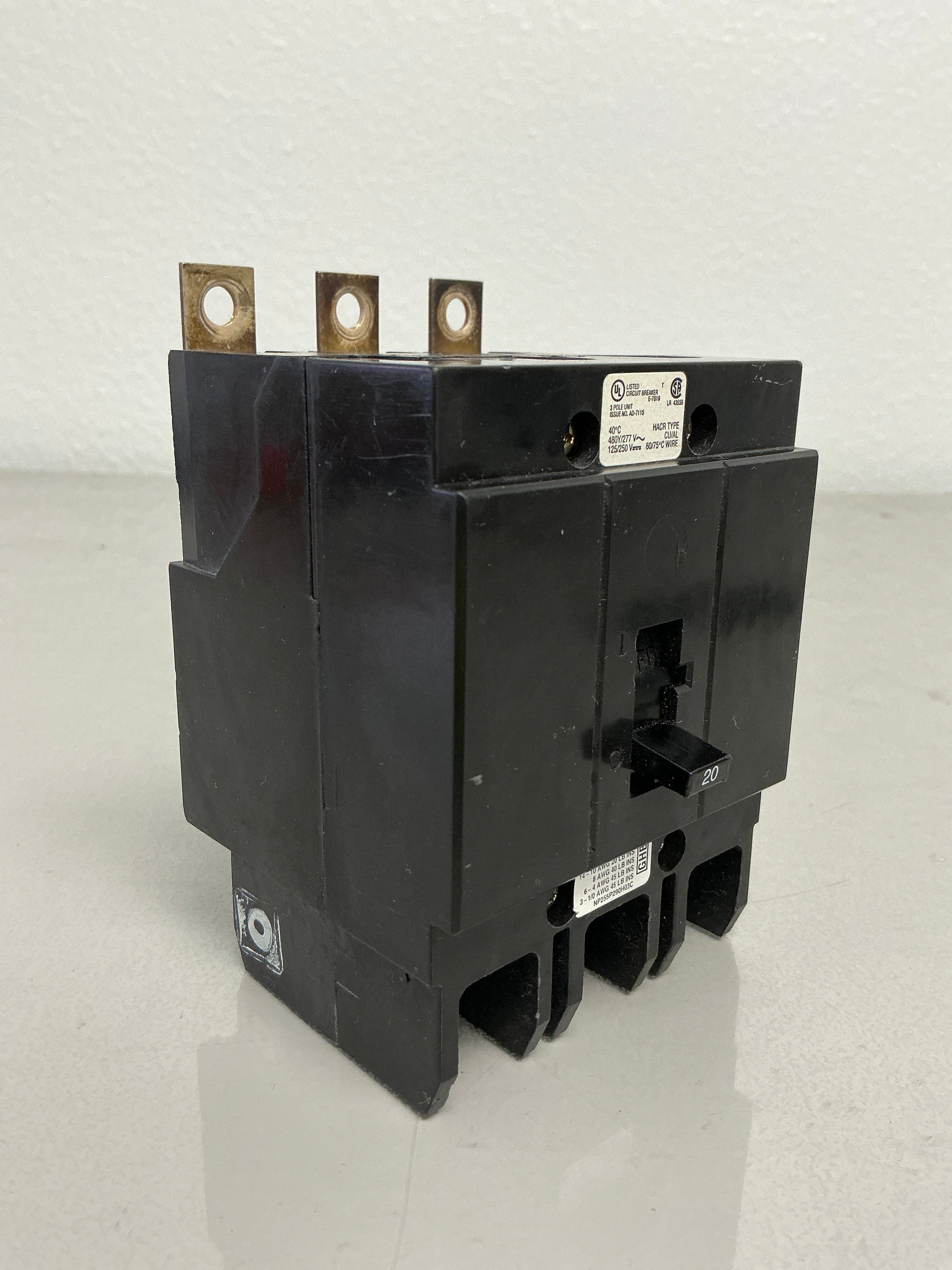 Used GHB3020 3 Pole, 20 Amps, 480 Volts