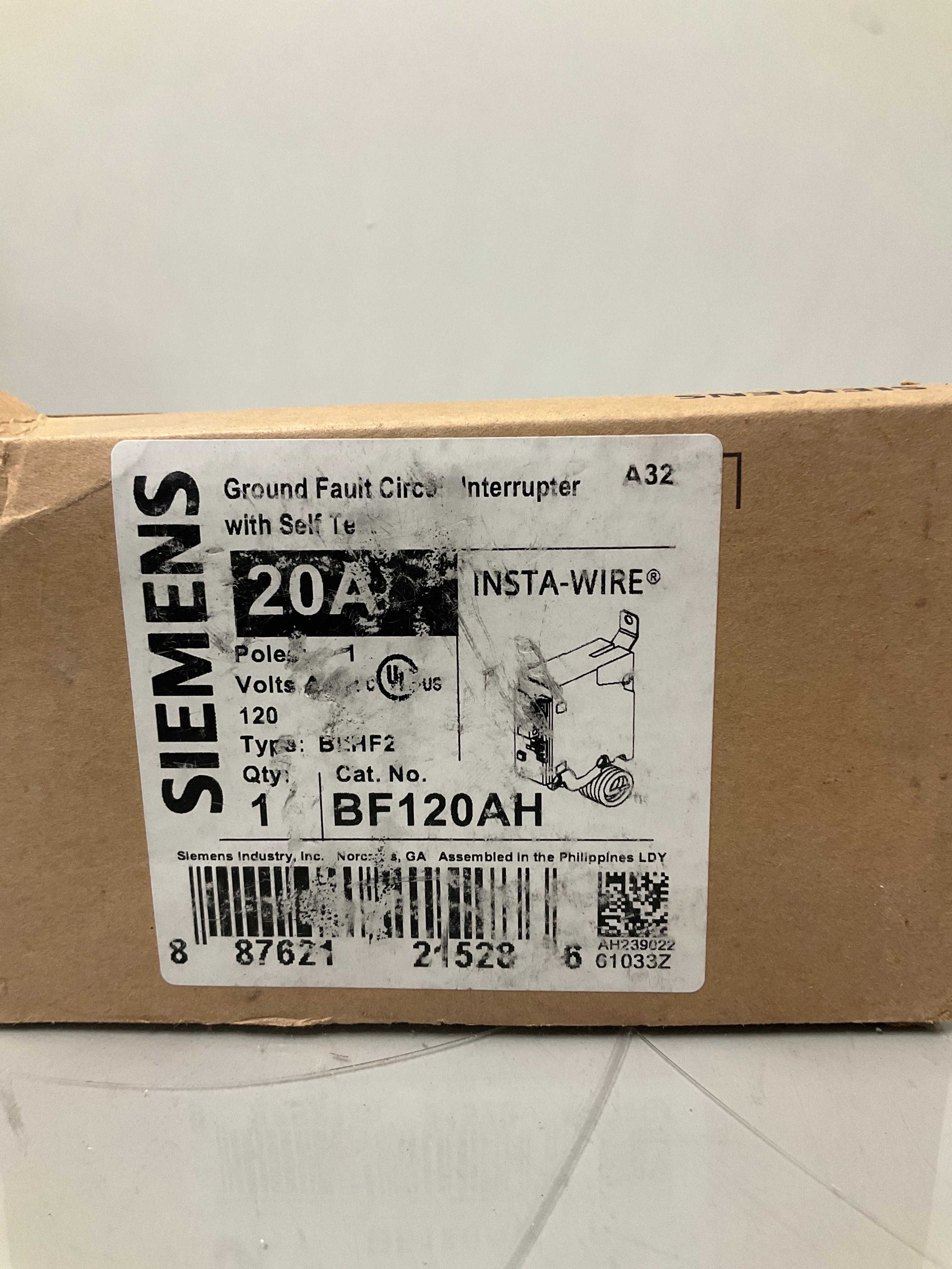 New Siemens BF120AH 1 Pole, 20 Amps, 120 Volts Circuit Breaker