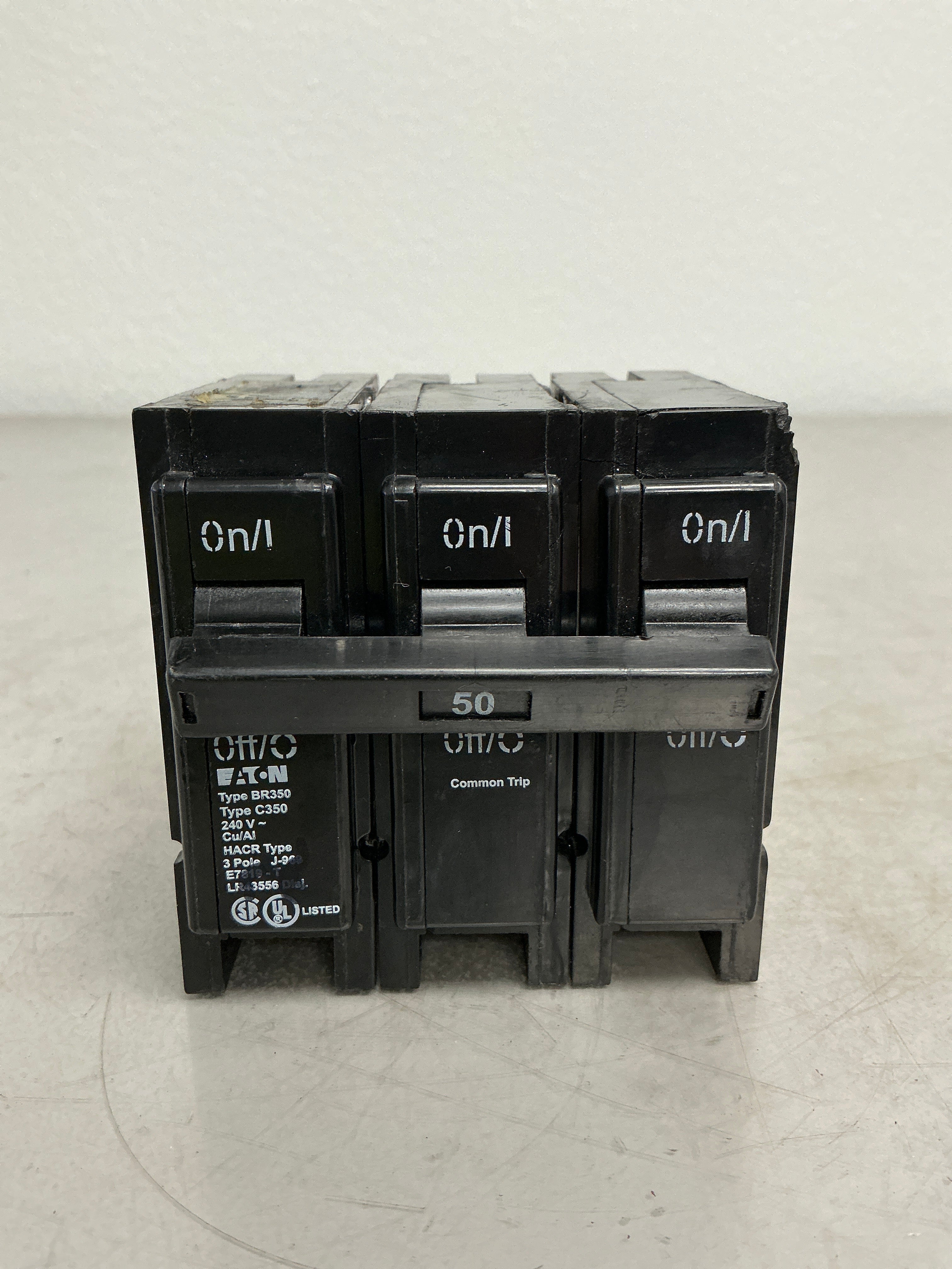 Used Eaton BR350 3 Pole, 50 Amps, 240 Volts