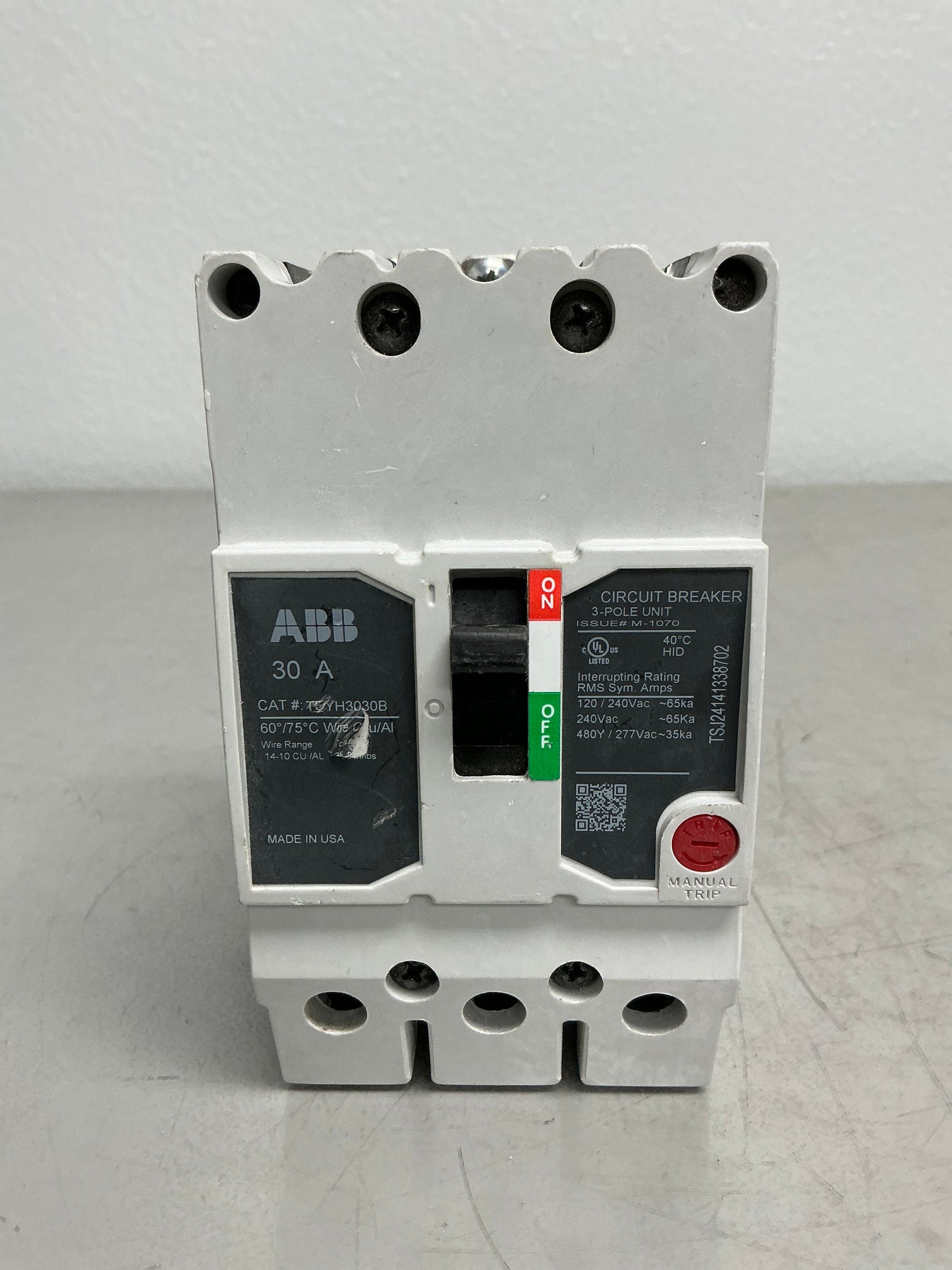 Used ABB TEYH3030B 3 Pole, 30 Amps