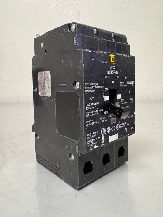 Used Square D EGB34030 30 Amp, 3 Pole, 480 Volt Breaker