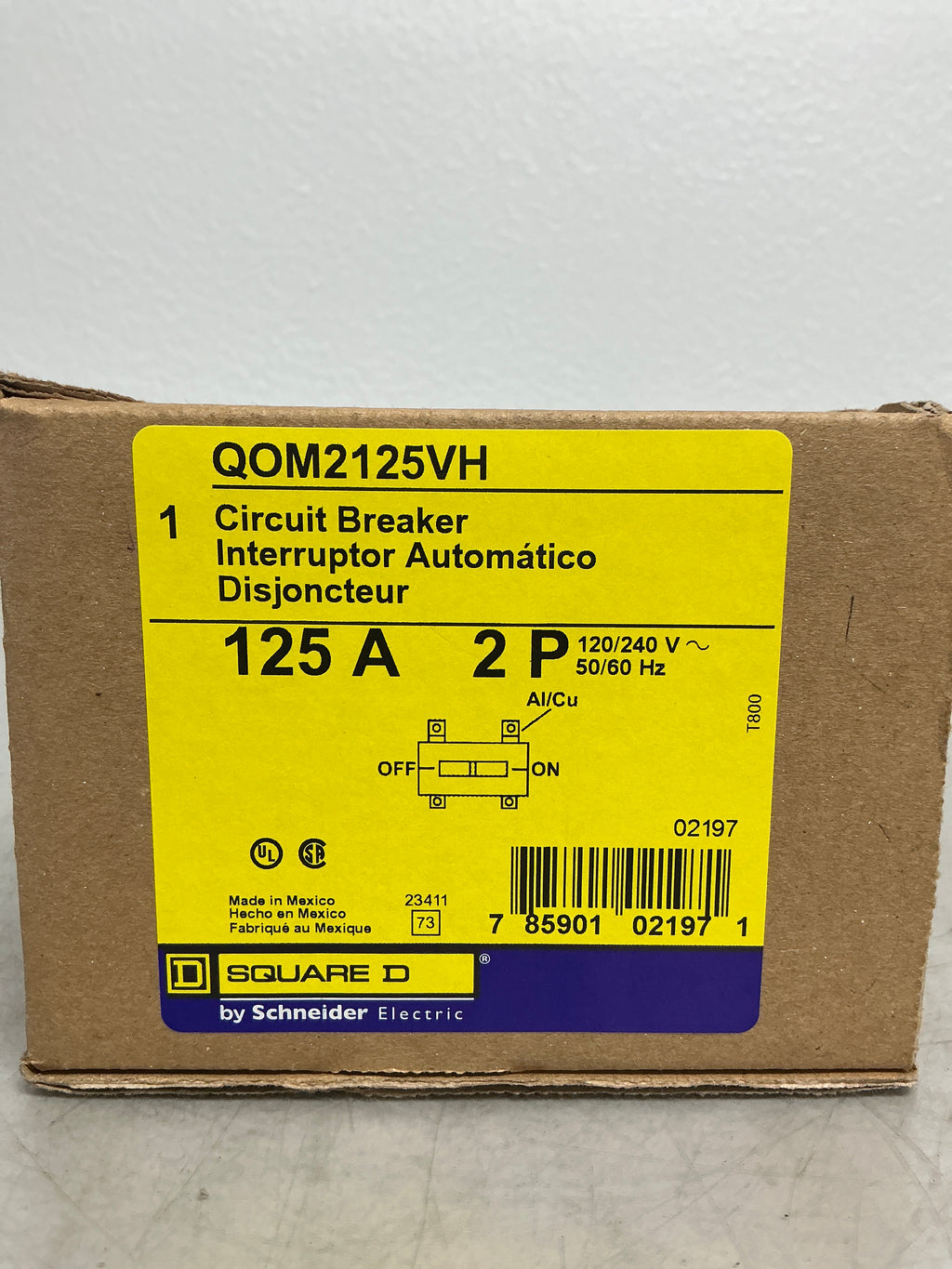 New Square D QOM2125VH 2 Pole, 125 Amps, 240 Volts