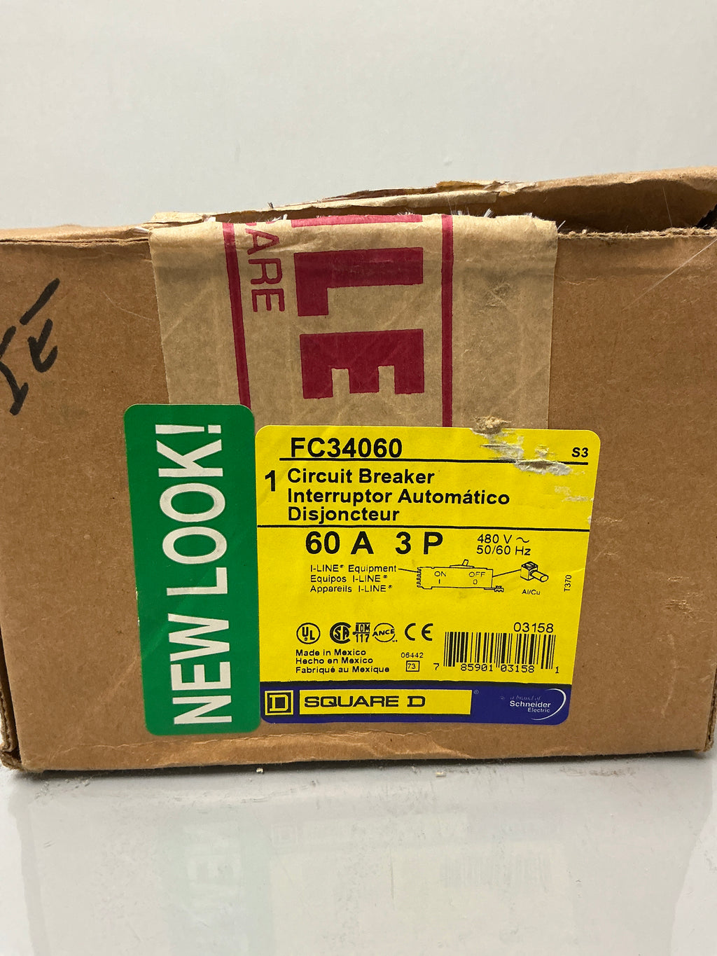 New Square D FC34060 3 Pole, 60 Amps, 480 Volts Circuit Breaker