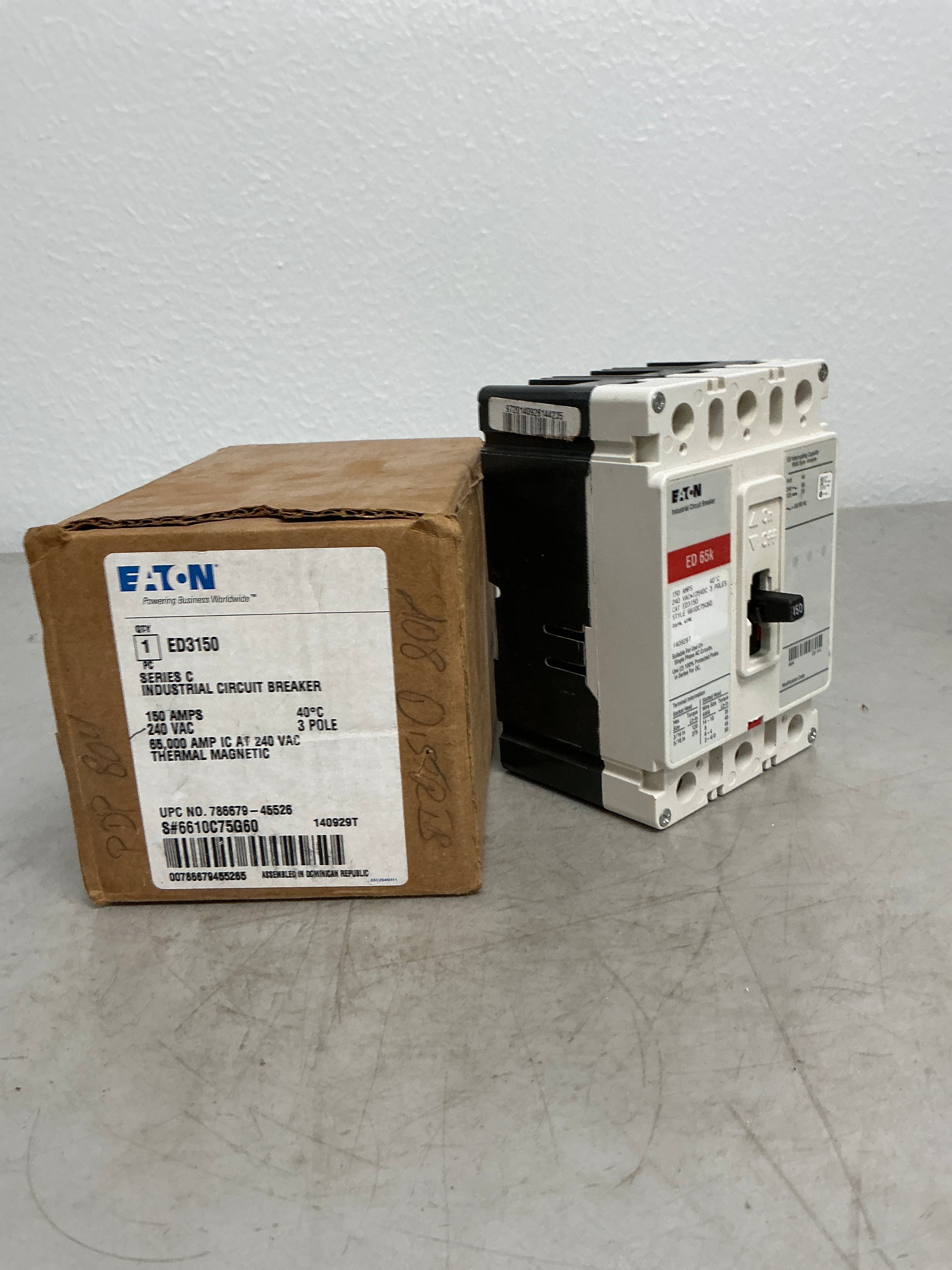 New Eaton ED3150 3 Pole, 150 Amps, 240 Volts Circuit Breaker