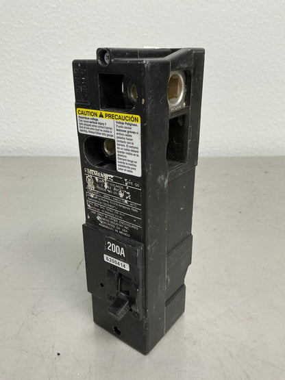 Used Siemens QS2200 200 Amps, 2 Pole Breaker
