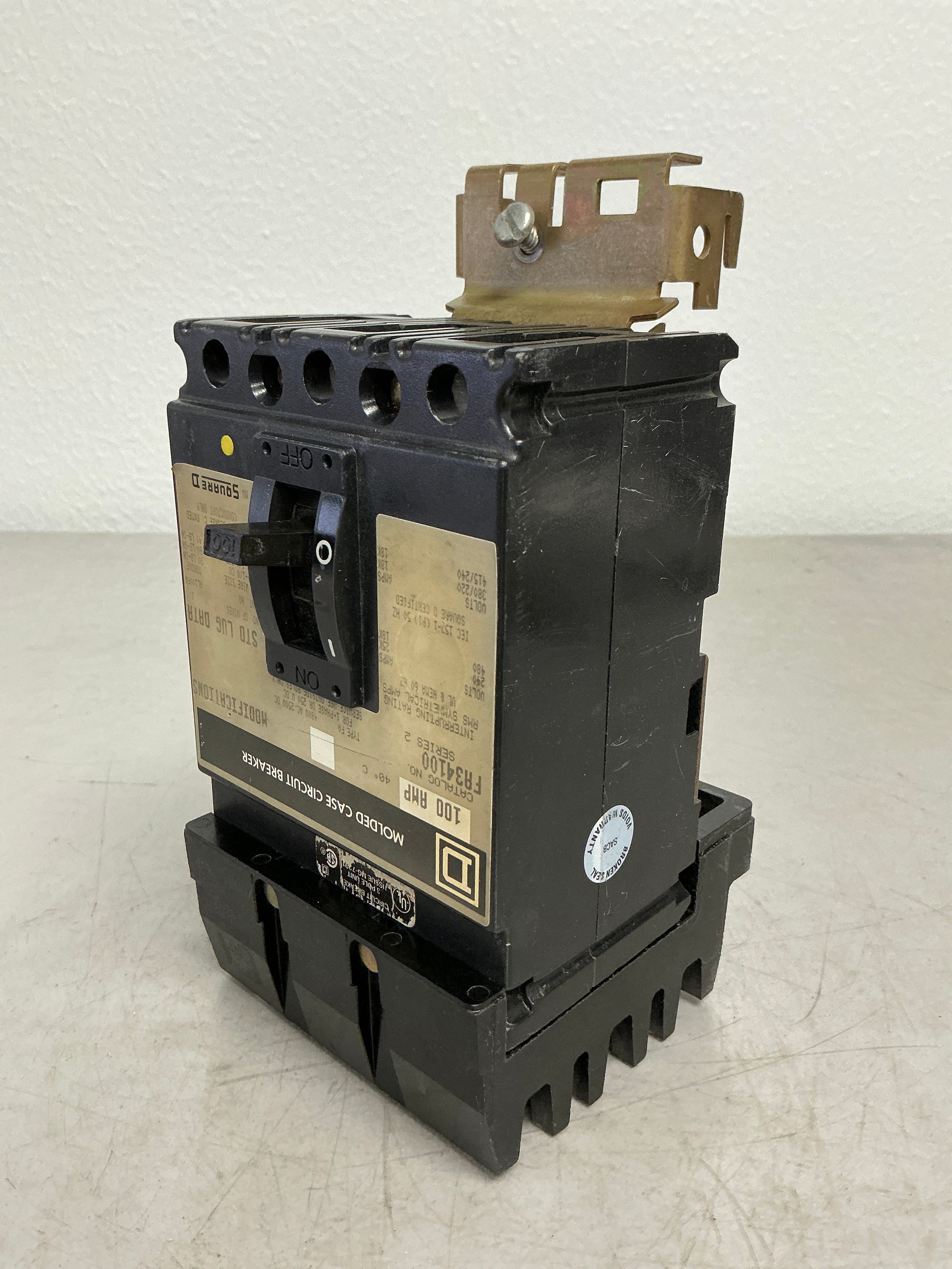 Used Square D FA34100 3 Pole, 100 Amps Circuit Breaker