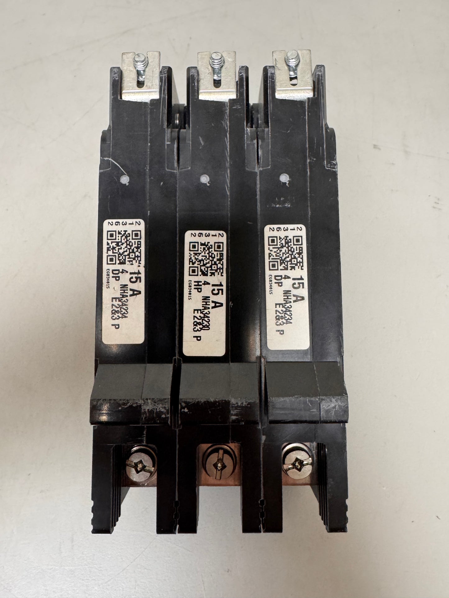 Used Square D EGB34015 15 Amp, 3 Pole, 480 Volt Breaker