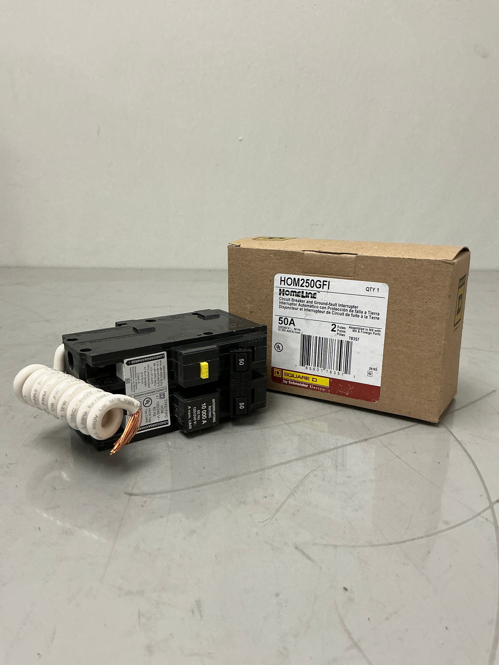 New Square D HOM250GFI 2 Pole, 50 Amps, 240 Volts Circuit Breaker