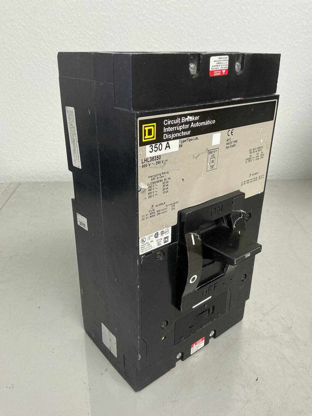 Used Square D LHL36350 3 Pole, 350 Amps, 600 Volts