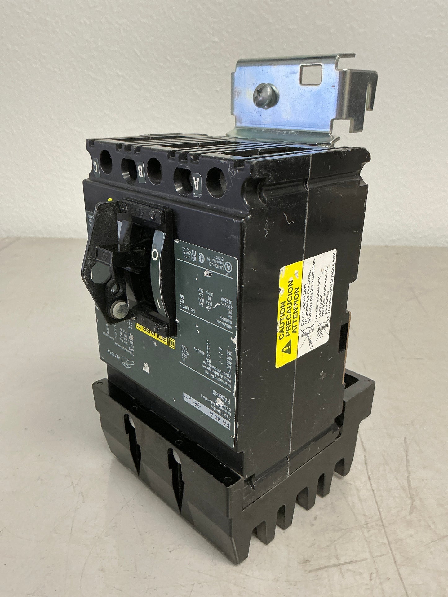 Used Square D FA36040 3 Pole, 40 Amps