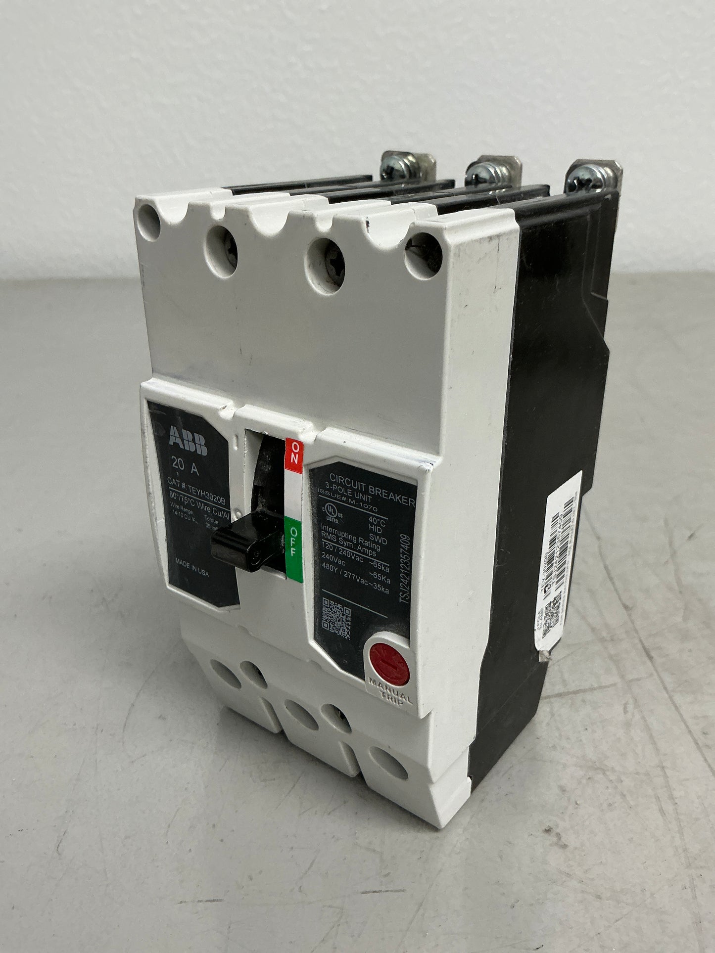 New ABB TEYH3020B 3 Pole, 20 Amps