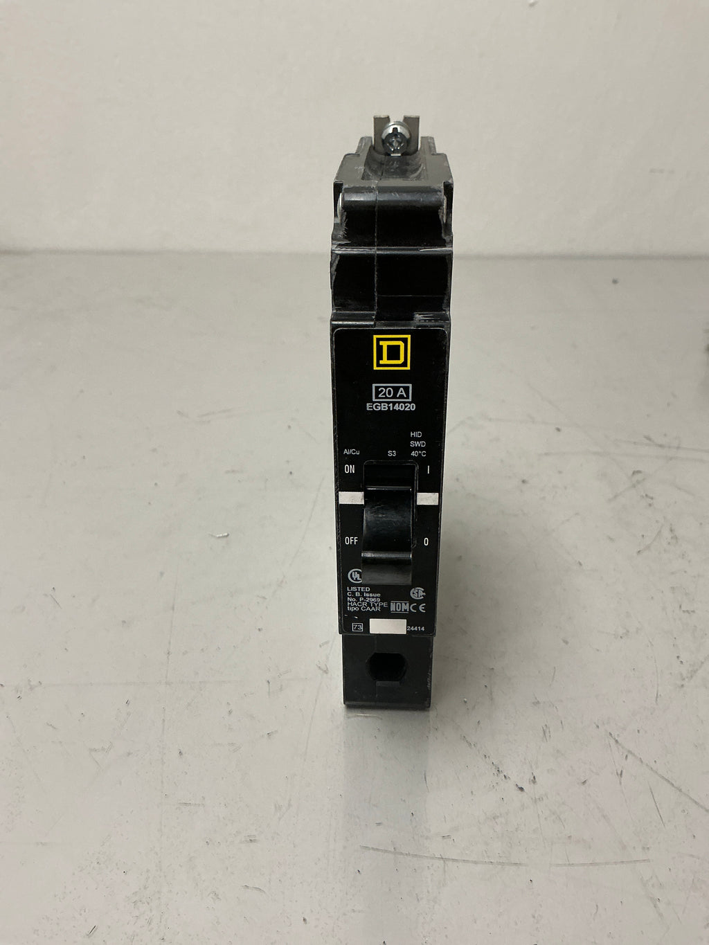 Used Square D EGB14020, 1 Pole, 20 Amps, 120 Volts Circuit Breaker