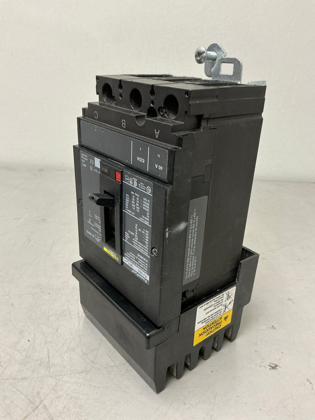 Used Square D HJA36040 3 Pole, 40 Amps, 600 Volts Circuit Breaker