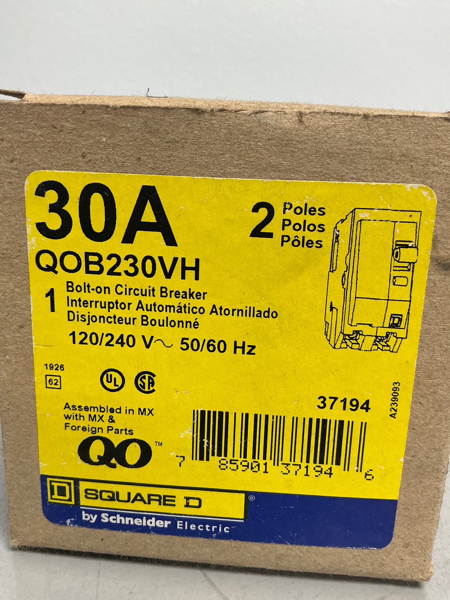 New Square D QOB230VH 2 Poles, 30 Amps, 240 Volts
