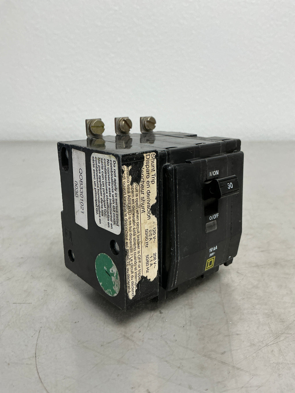 Used Square S QOB3301021 (Shunt Trip) 3 Pole, 30 Amps, 240 Volts