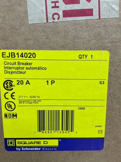 New Square D EJB14020 1 Pole, 20 Amps, 277 Volts