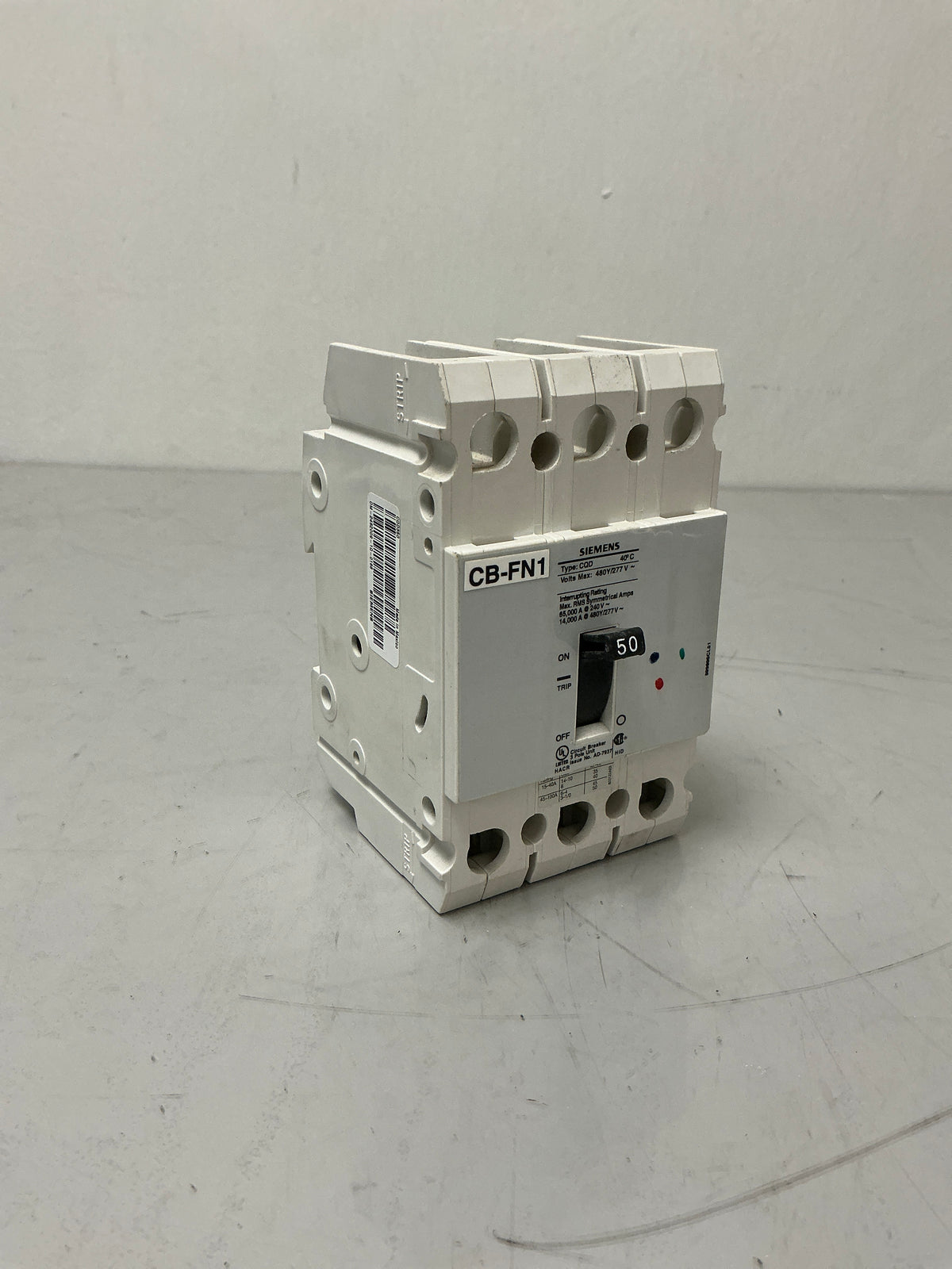 Used Siemens CQD350 3 Pole, 50 Amps, 480 Volts Circuit Breaker