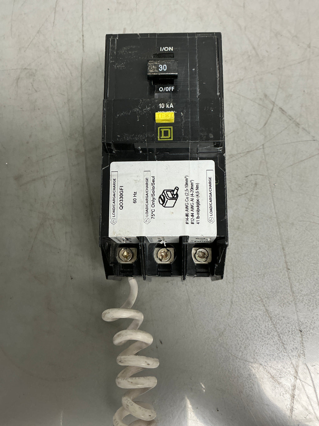 Used Square D QO330GFI 3 Pole, 30 Amps, 208Y/120 Volts Circuit Breaker