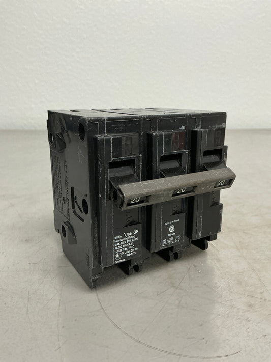 Used Q320 3 Pole, 20 Amps, 240 Volts Circuit Breaker