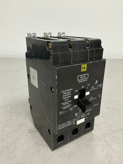 *CHIPPED* New Square D EDB34015 3 Pole, 15 Amps, 480 Volts