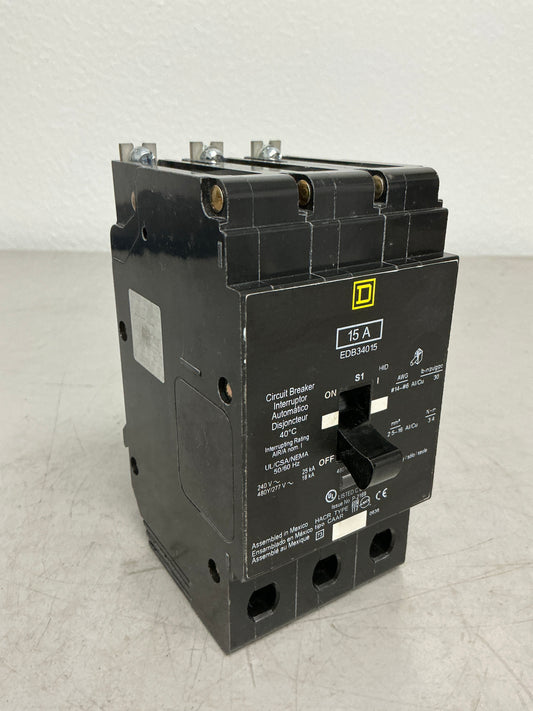 *CHIPPED* New Square D EDB34015 3 Pole, 15 Amps, 480 Volts