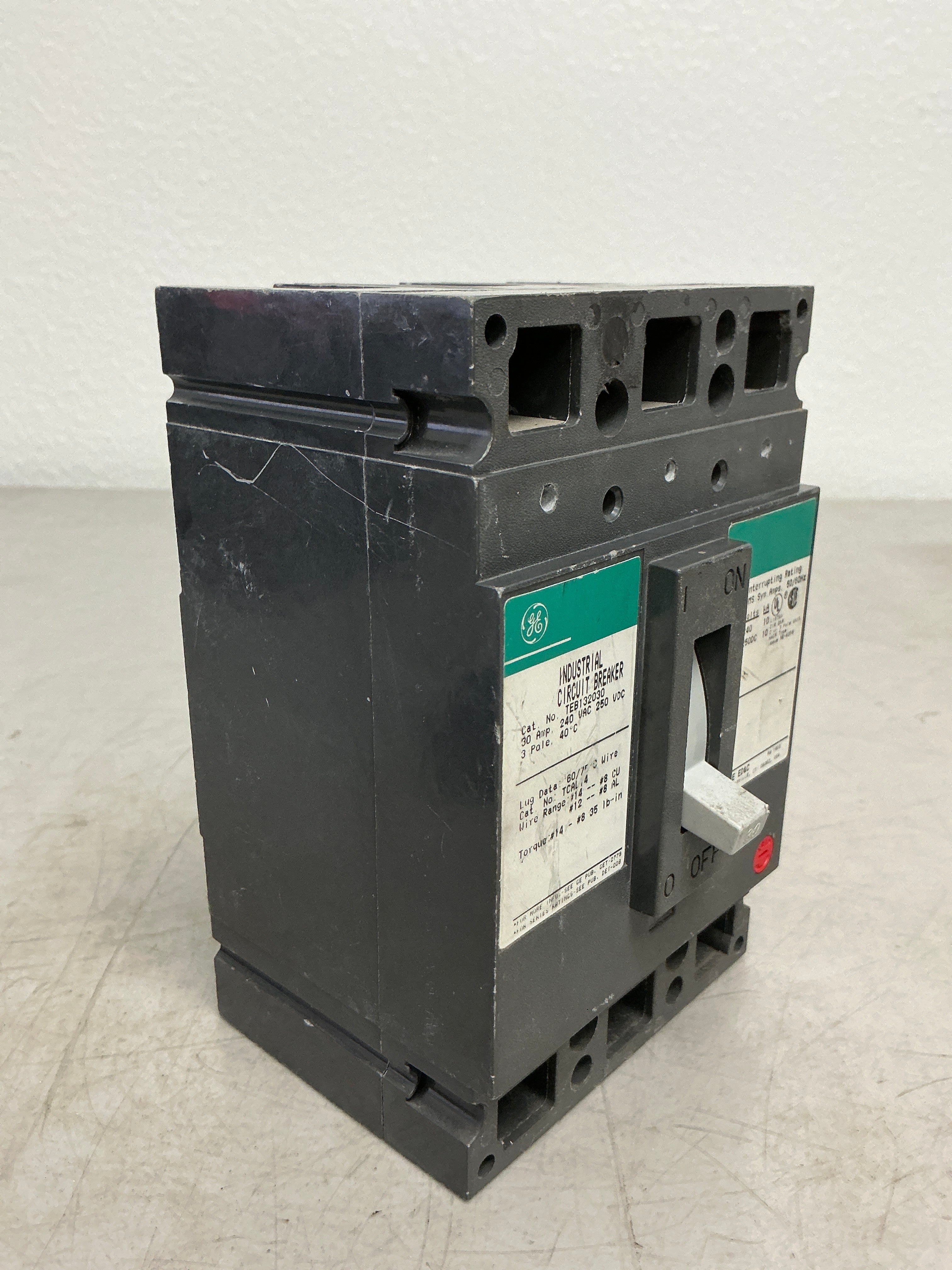 Used TEB132030 3 Pole, 30 Amps, 240 Volts Circuit Breaker