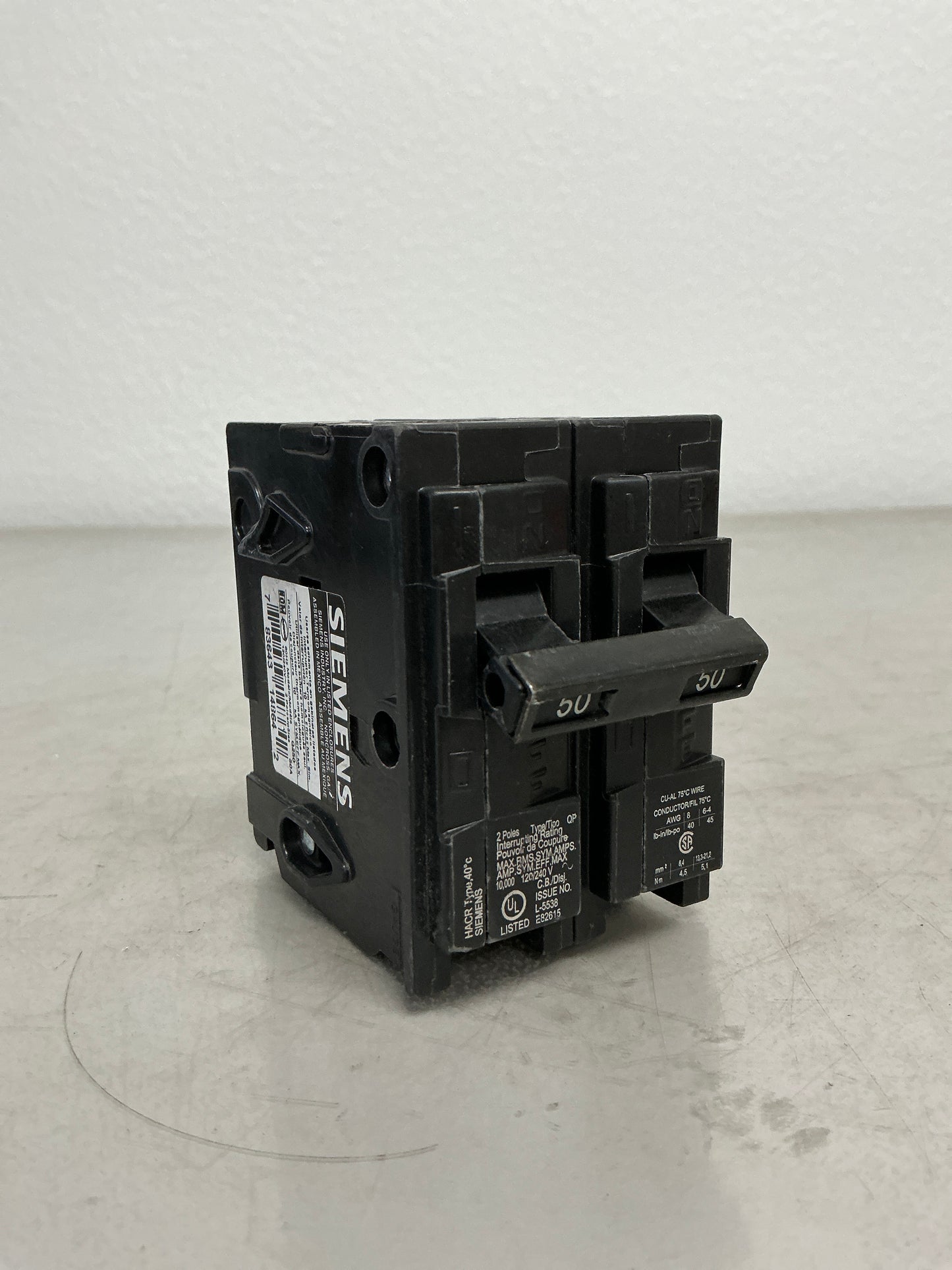 Used Siemens Q250 2 Pole, 50 Amps, 240 Volts